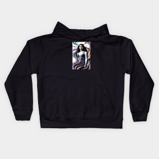 Abstract Fashion Style Female Model Art Kids Hoodie